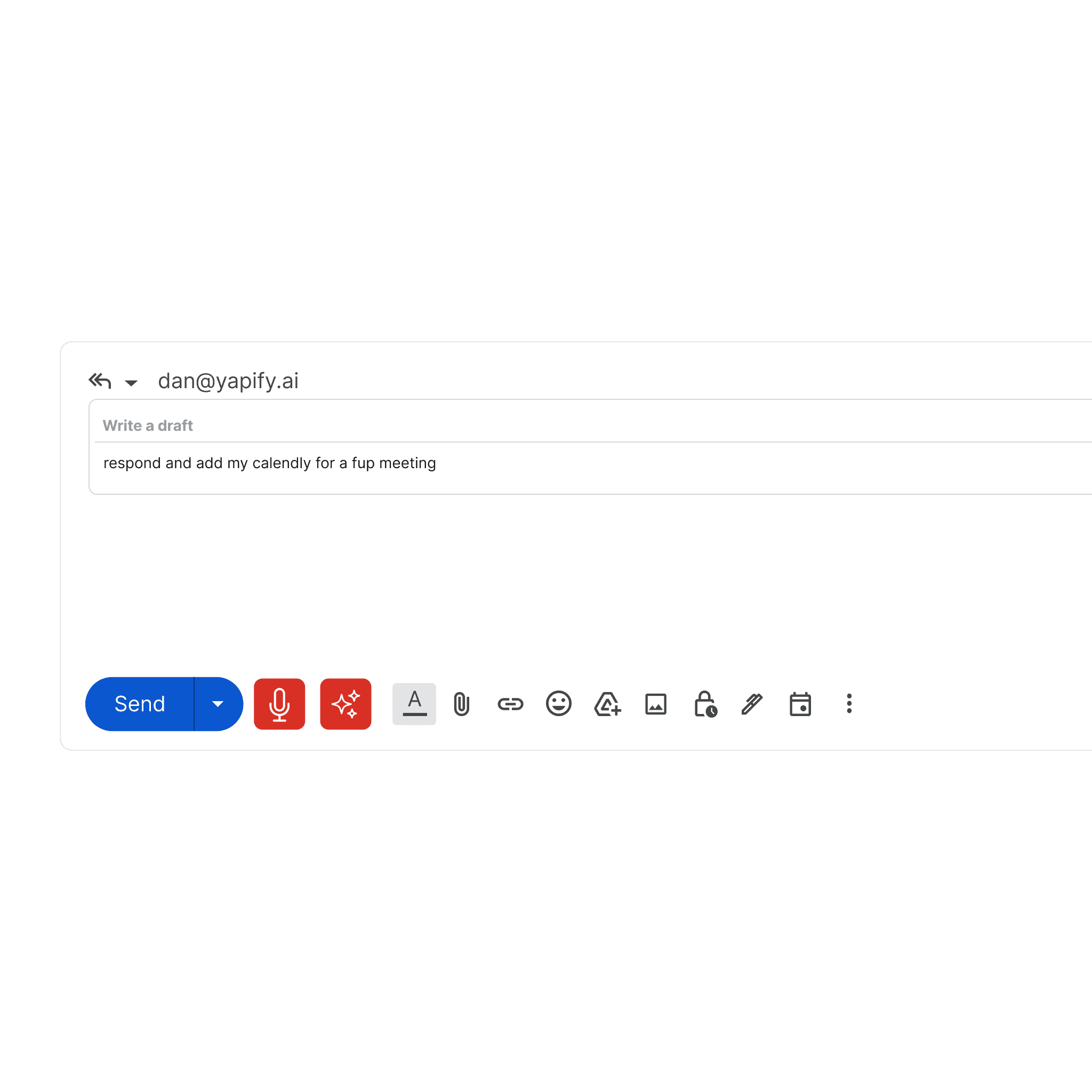 Smart Draft typing interface showing text-to-email conversion